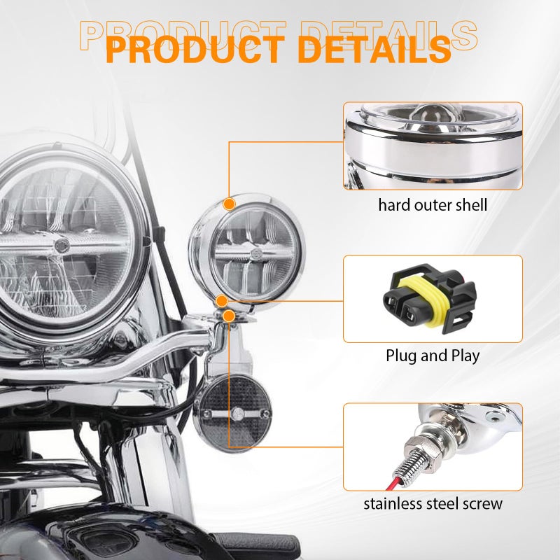 SKTYANTS 4.5 inch Housing Bracket Mount Ring bucket For Fog Passing Light Lamp Motorcycle Touring Electra(Chrome) - Image 3